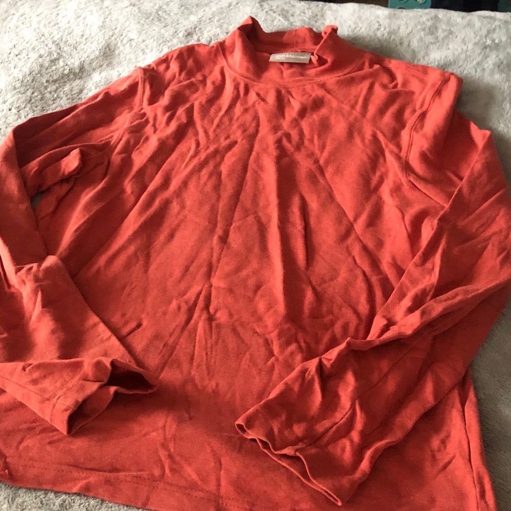 NWOT croft & barrow Rust Orange Stretch mock neck shirt